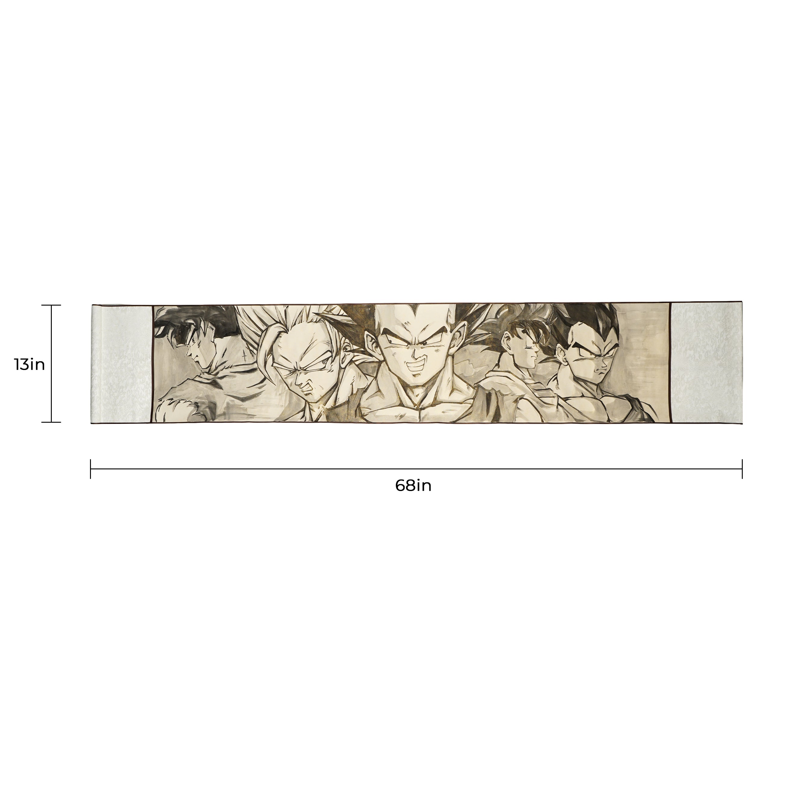 Hand-Drawn Original Painting Anime Scroll 13X68 In
