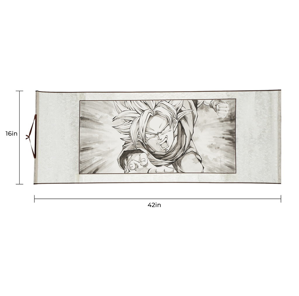 Hand-Drawn Original Painting Anime Scroll 16X42 In